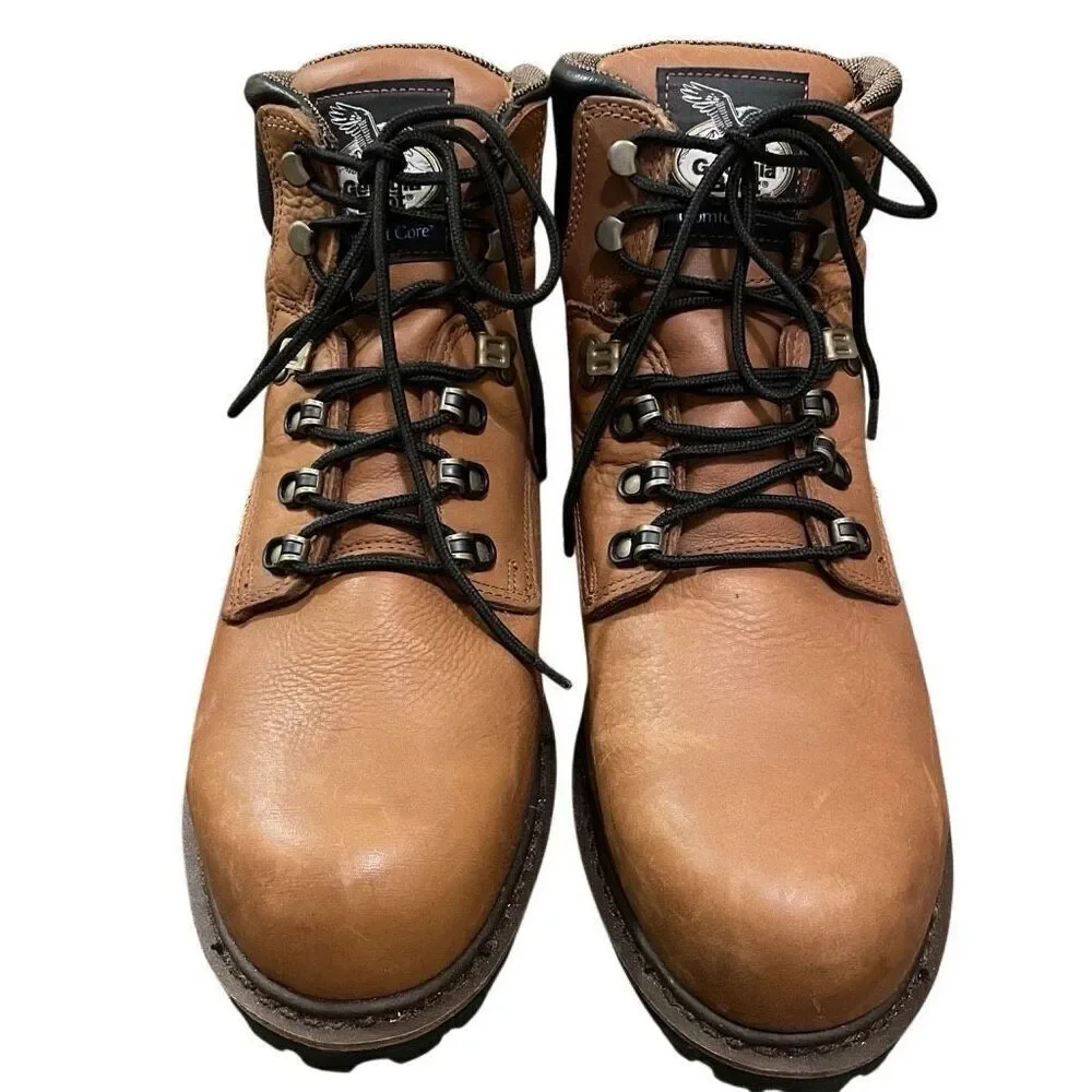 Georgia Boot Mens Steel Toe Safety Work 12M Brown Comfort Core Anti Impact G6315